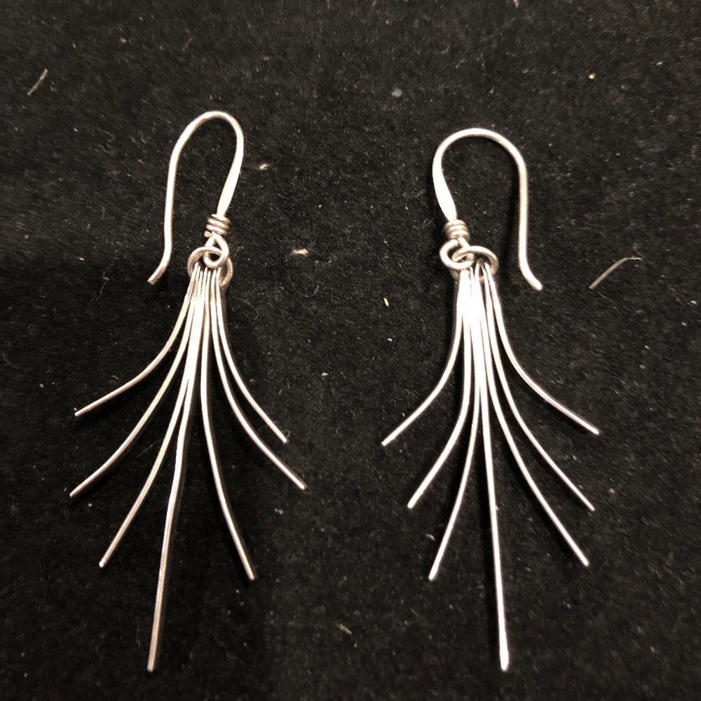 Vintage sterling silver fringe earrings from Mexico